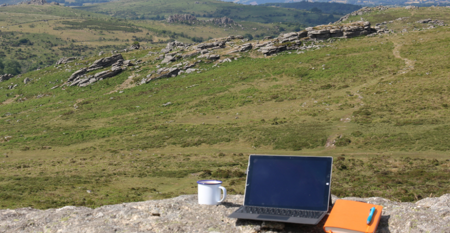 Laptop on Dartmoor