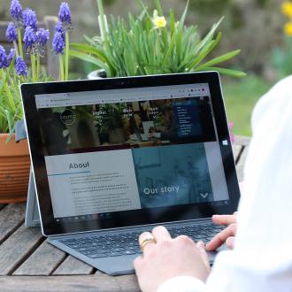 Woman on a laptop